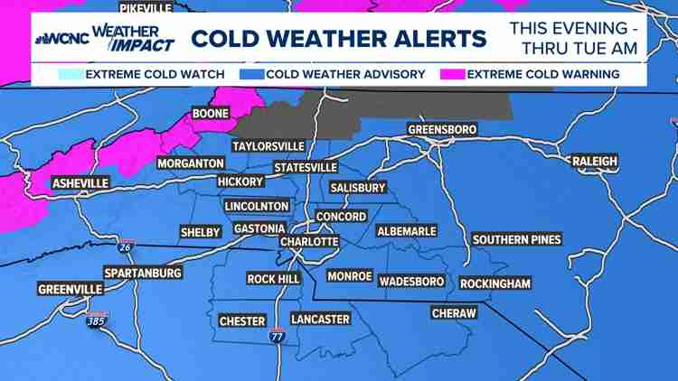 Cold Weather Advisory Issued for Fort Mill, Indian Land, and South Charlotte Area
