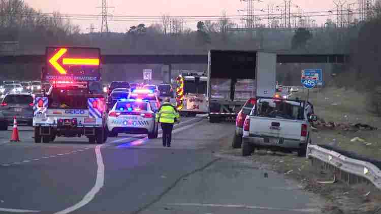 I-485 Outer Loop Closed: Tractor-Trailer Fire Impacts Fort Mill Ballantyne Commuters