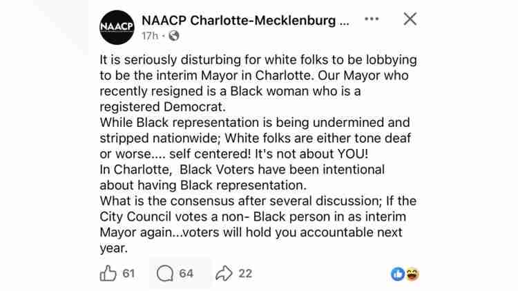 Charlotte NAACP Opposes Non-Black Interim Mayor Appointment in Fort Mill Ballantyne Region