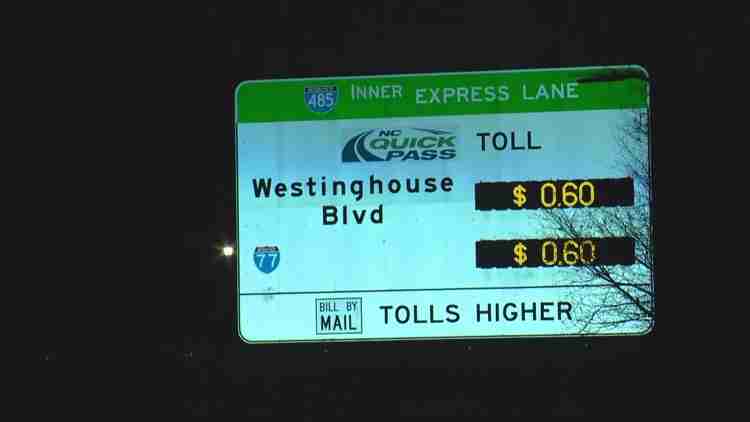 I-485 Express Lane Toll Rate Increases Now in Effect Across South Charlotte Segments