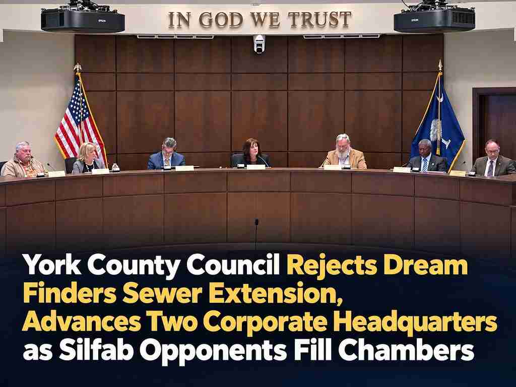 York County Council Rejects Dream Finders Sewer Extension, Advances Fort Mill and Clover Headquarters